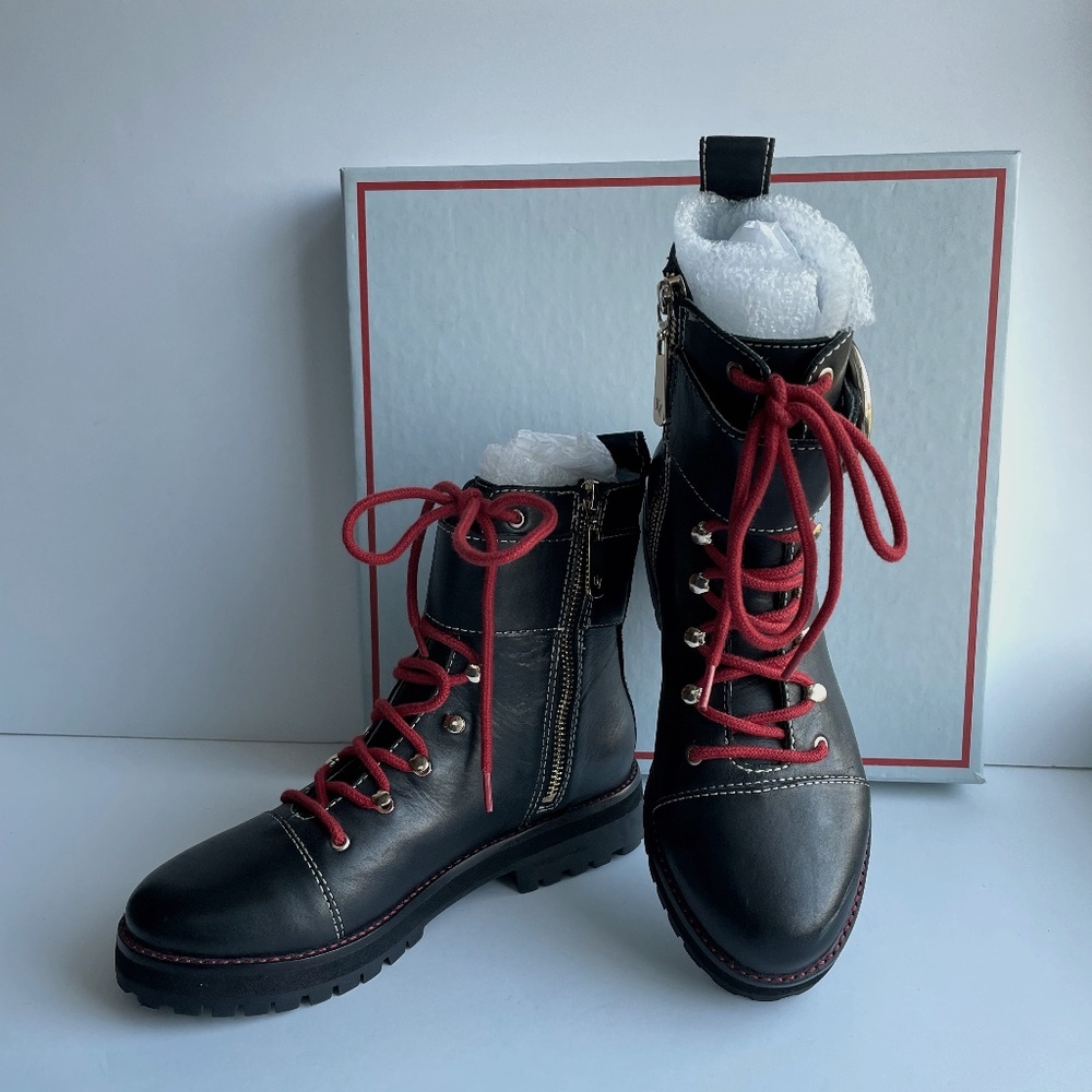 Frances Valentine Black Leather Boot